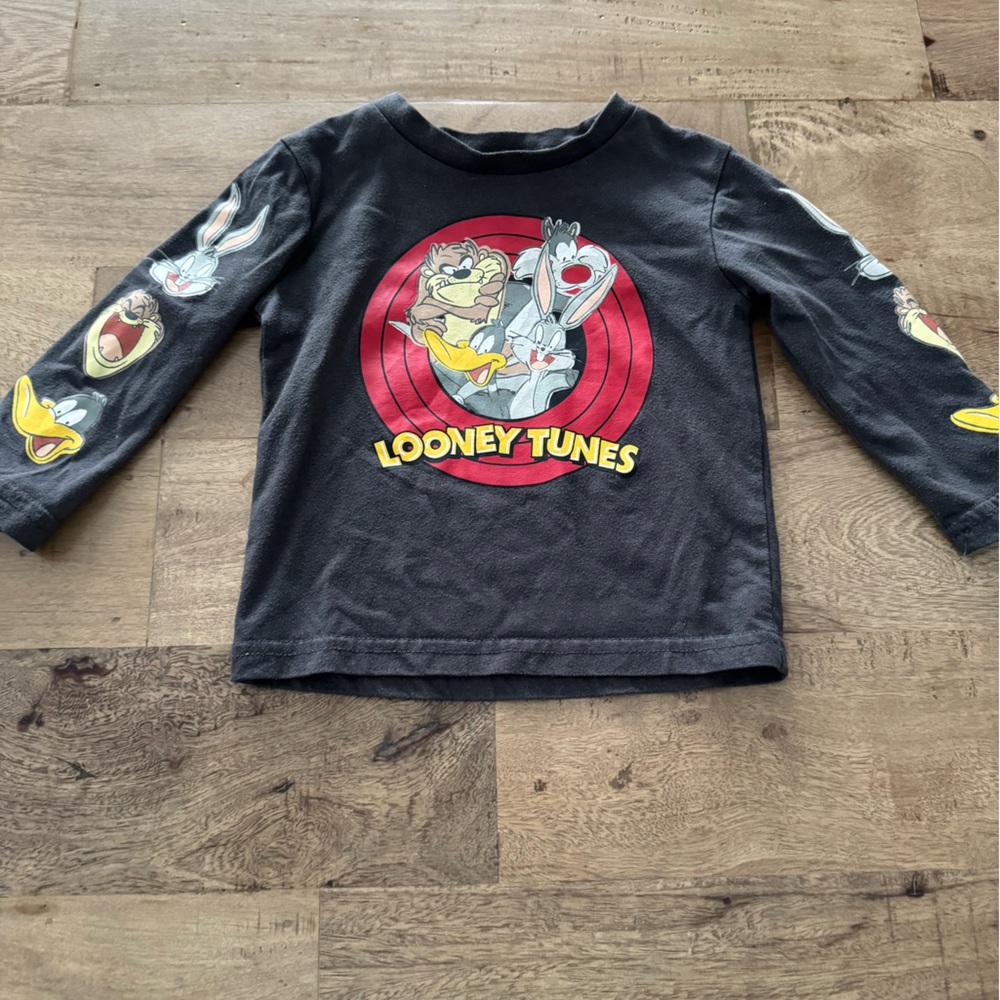 Looney Tunes Kids Black Graphic Long-Sleeve Shirt size 2 T